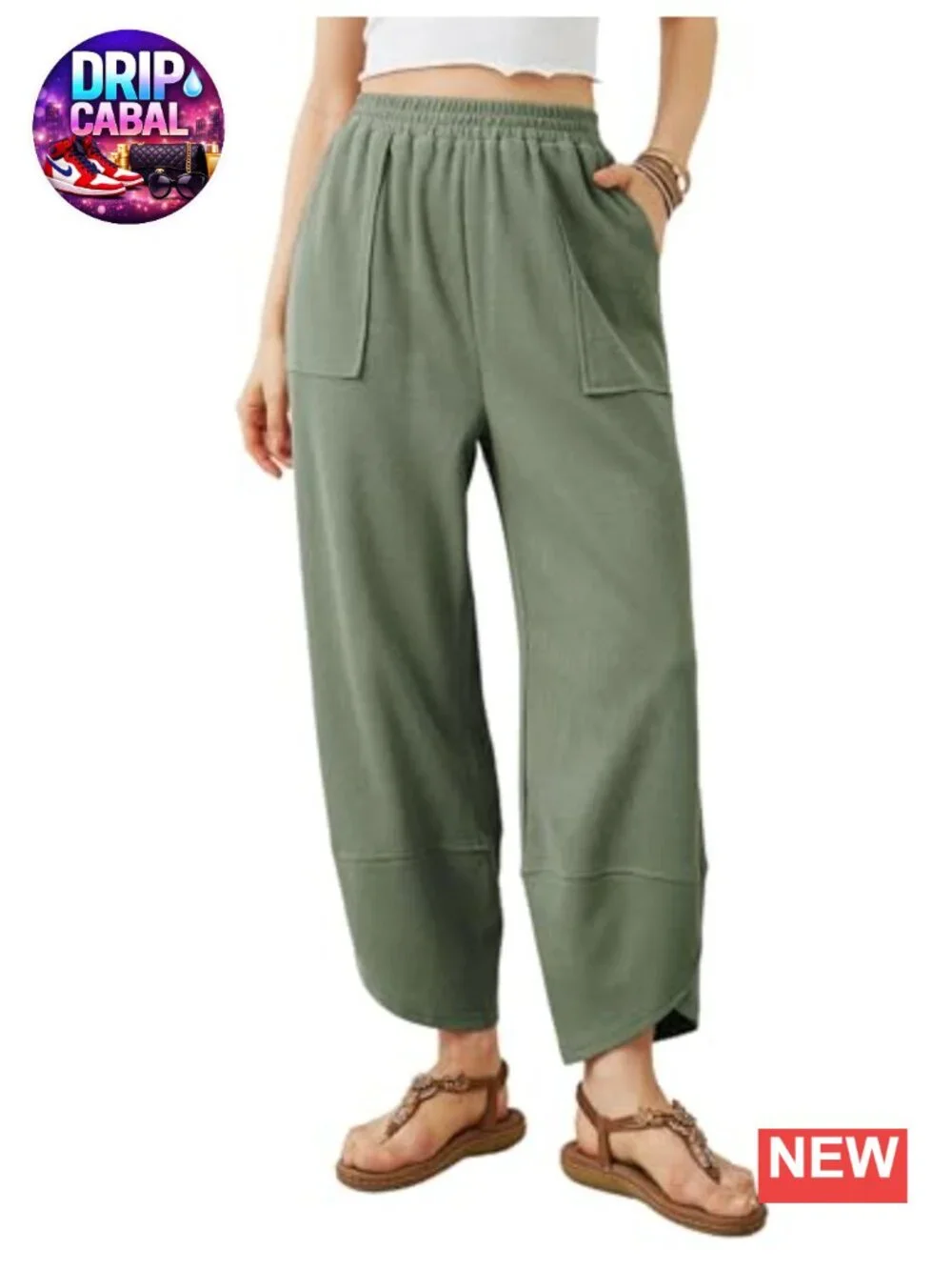 Baggy Wide Leg Harem Pants High Rise Sweatpants with Pockets Casual Lounge